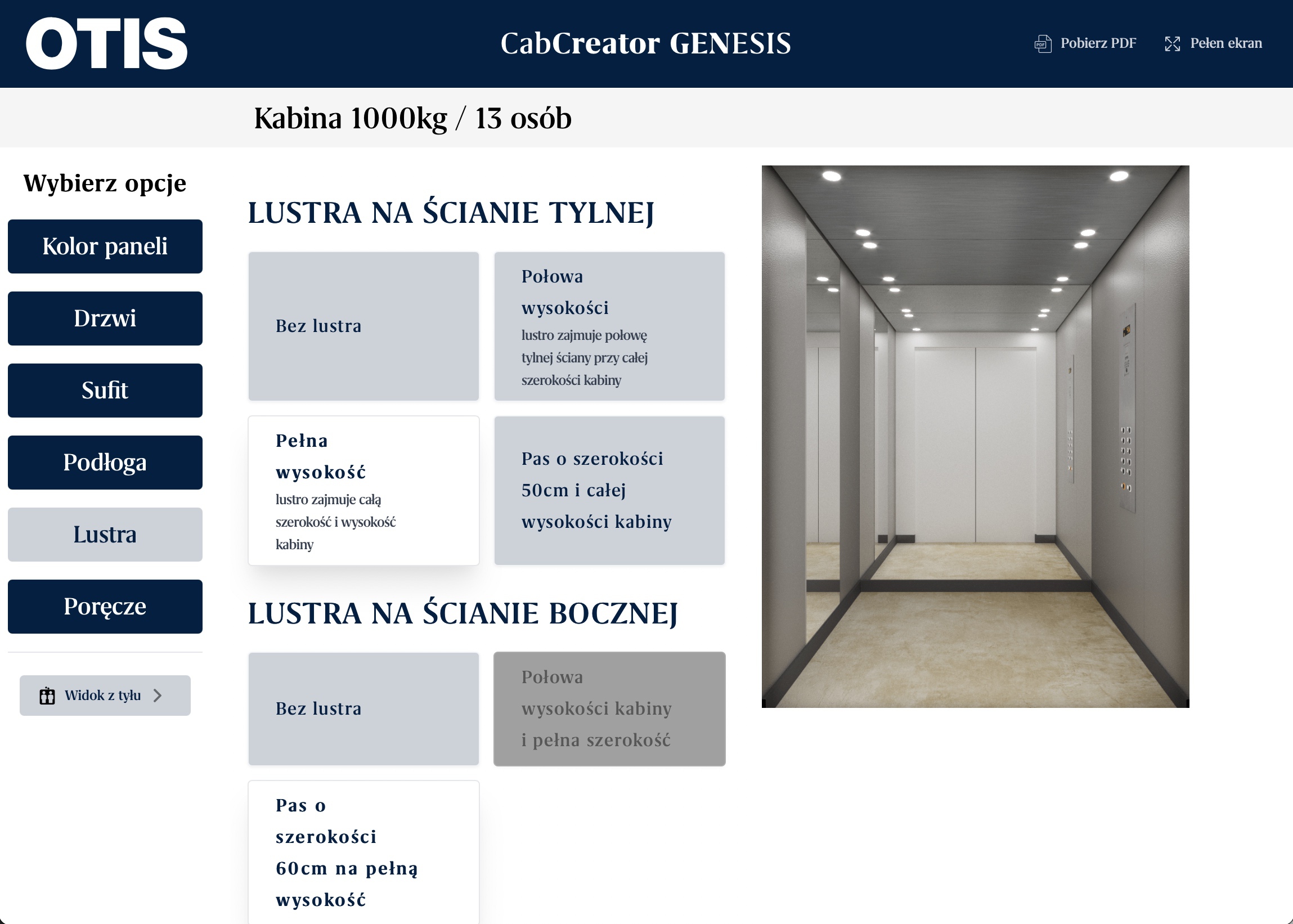 Otis Lift Configurator